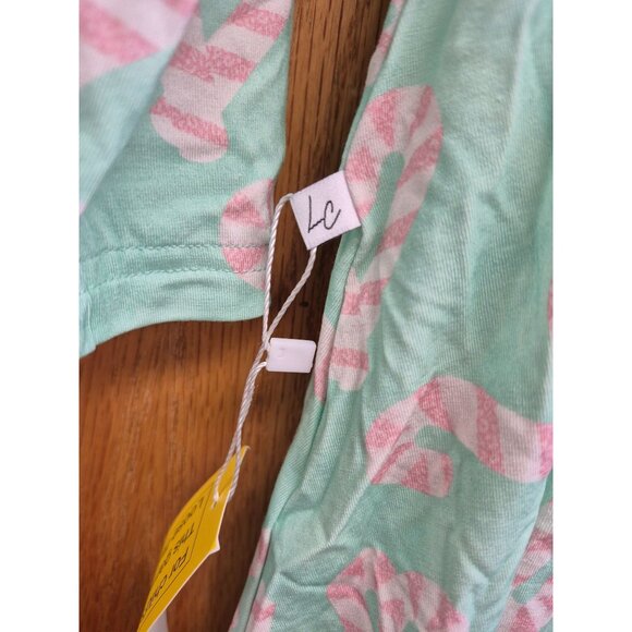 Girls Laree + Co. 4T Green Dress With Pink Candy Cane Print & Ruffles - Picture 3 of 4